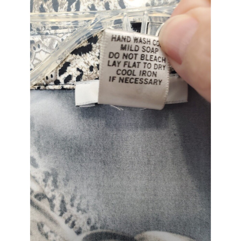 Cache Animal Chain Print Twist Front Long Sleeve … - image 4